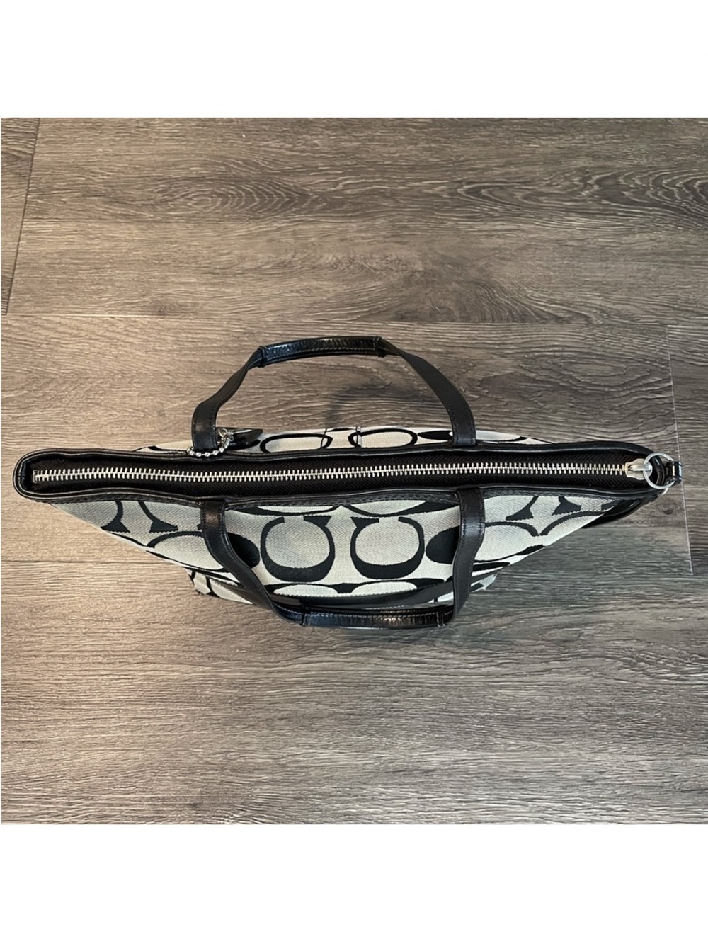 Coach Signature Canvas Tote in Black and Gray - Picture 4 of 13